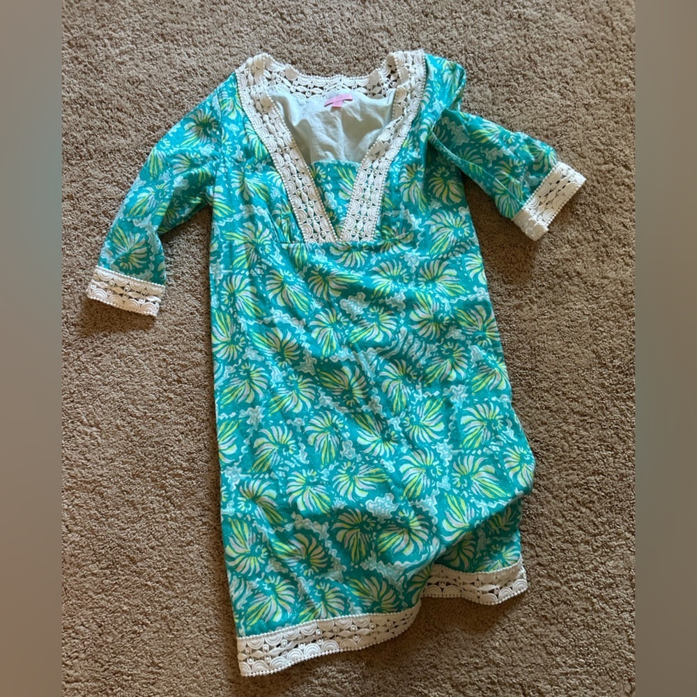 Lilly Pulitzer Blue and Green Floral Mini Dress - Picture 4 of 8